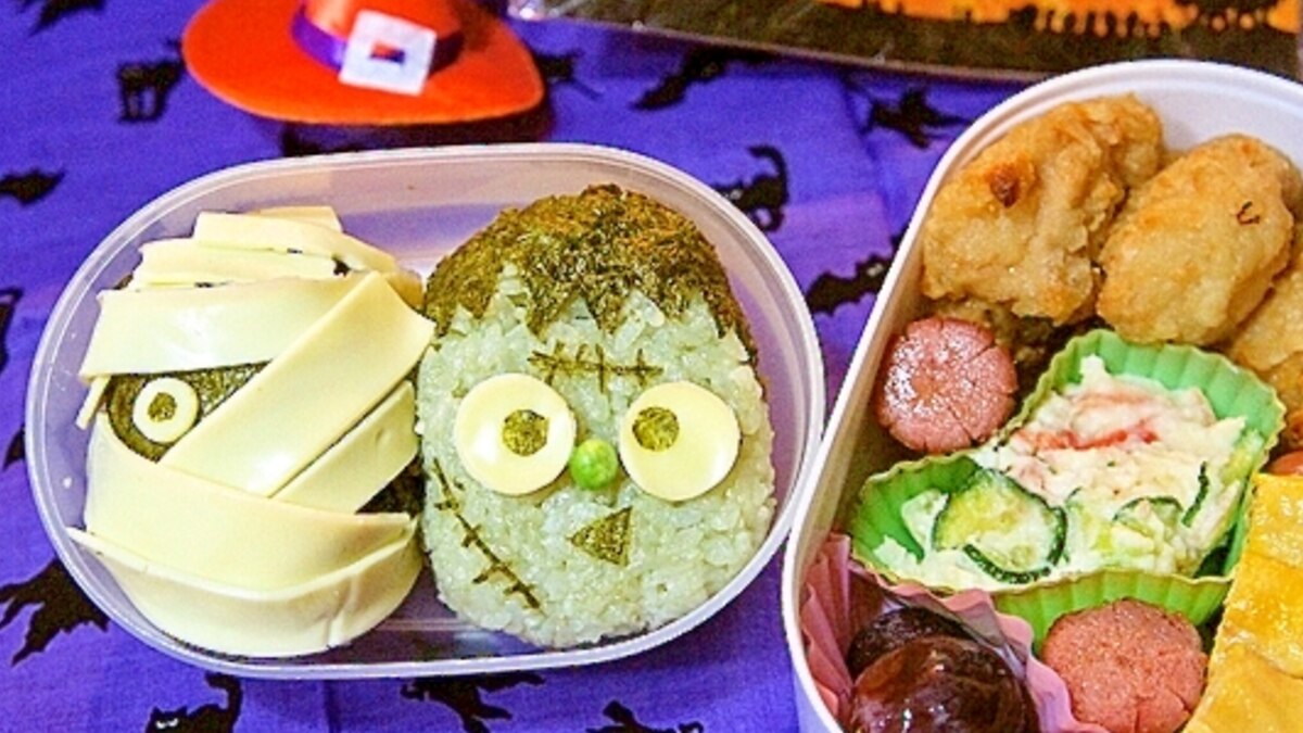 ミイラとフランケンdeいつもと違うハロウィン弁当 レシピ 作り方 By プッチン5903 楽天レシピ